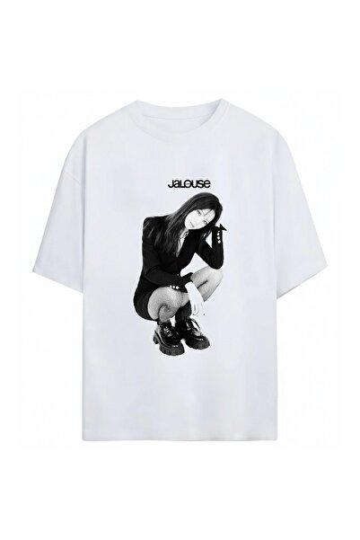 SVART WEAR Tricou unisex supradimensionat Jisoo BlackPink, 100% bumbac