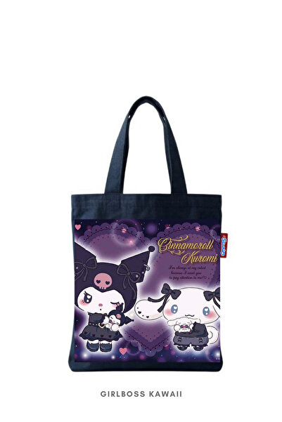 Girlboss Kawaii Kuromi & Cinnamoroll Mini Tote Bag/Tablet/Book/Mini Cloth Sho...