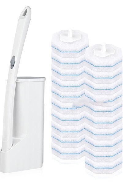 Arabest Disposable Toilet Brush Set with 20 Refills, Disposable Toilet Cleani...