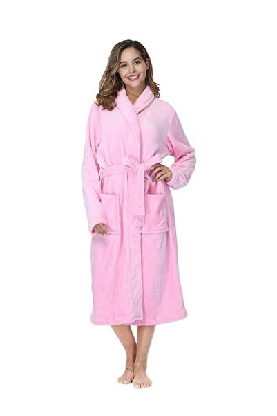 Arabest Womens Bathrobe Ladies Fleece Plush Warm Long Robes Fleece Nightgown ...