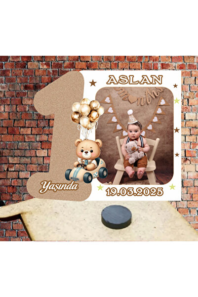 NUYA BAG Ayıcık Konsept 1 Yaş Doğum Günü Magnet- 20 adet