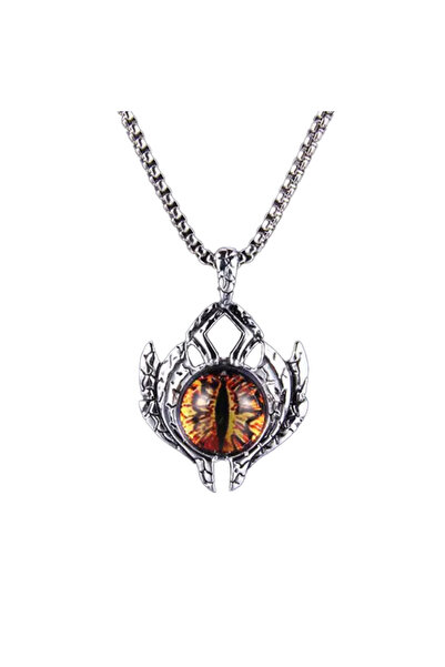 EFAYN.RO Dragon eye pendant chain, unisex, yellow crystal, EFAYN