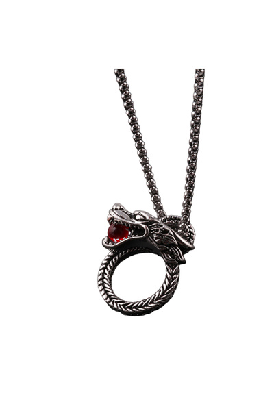 EFAYN.RO Lant cu pandantiv dragon, model creaturi mitologice, unisex, arginti...