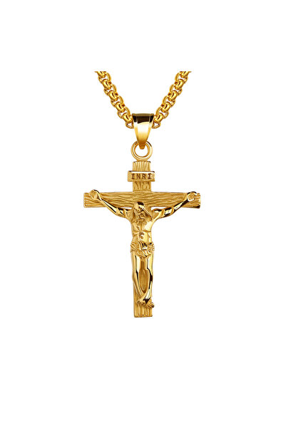 EFAYN.RO Lant cu cruce, auriu, barbati, EFAYN