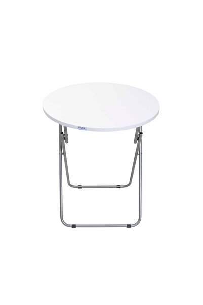 FOXMAG24 Round folding table with MDF top, dimensions 60x65cm, white