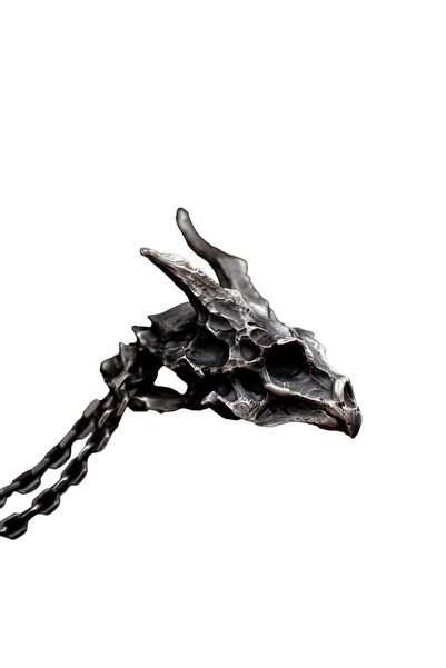 EFAYN.RO Lant cu pandantiv cap de dragon, model trofeu de vanatoare al viking...