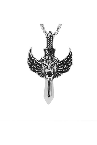 EFAYN.RO Lant unisex, pandantiv sabie, model deosebit cu aripi si leu, temati...