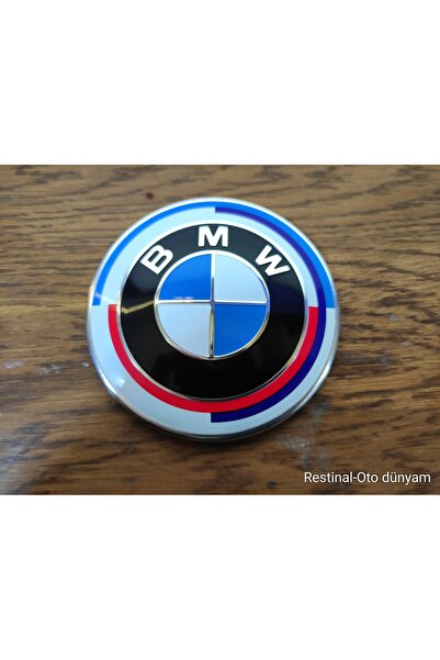 restinal BMW 2 Serisi F22 F23 Ön Kaput Arması 50.Yıl M Renk Logo 82mm 50.yıl ...