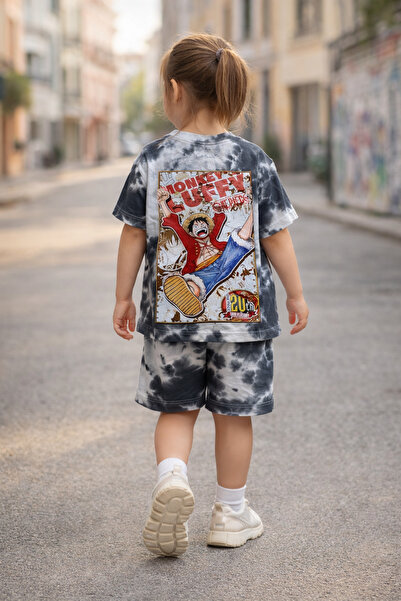 poozkids Girl's Batik Print Shorts Set Oversized T-Shirt + Shorts Summer Casu...