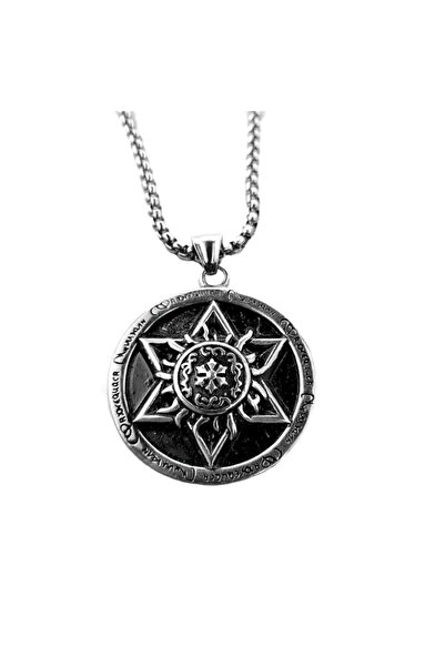 EFAYN.RO Lant cu pandantiv antic egiptean, Zeul Razboiului Horus, unisex, arg...