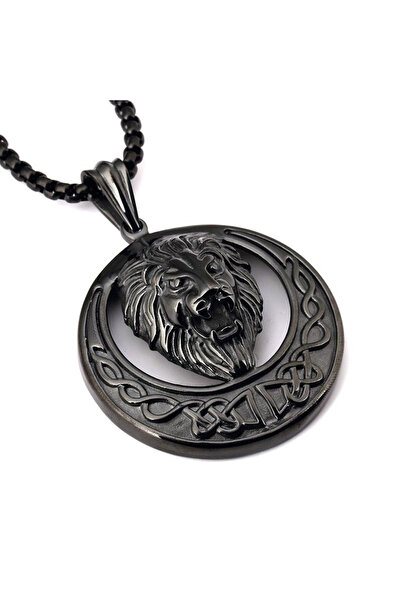 EFAYN.RO Lant, model lion king cu blazon, pandantiv cap de leu regal, unisex,...