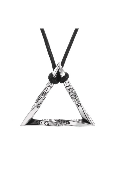 EFAYN.RO Lant cu pandantiv geometric triunghi, cu numere romane, M2, unisex, ...