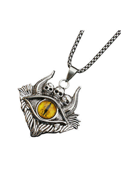 EFAYN.RO Demon world chain, with evil eye pendant with skeleton head details,...