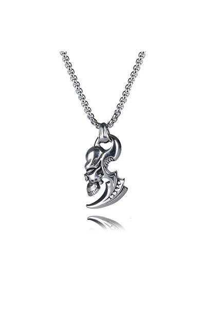 EFAYN.RO Lant unisex, pandantiv retro, model creativ cu fata de craniu, deadl...