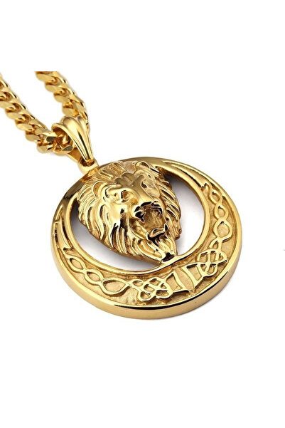 EFAYN.RO Lant, model lion king cu blazon, pandantiv cap de leu regal, unisex,...