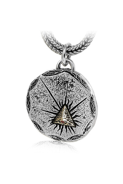 EFAYN.RO Lant unisex, pandantiv rotund, model piramida, tematica God’s eye, a...