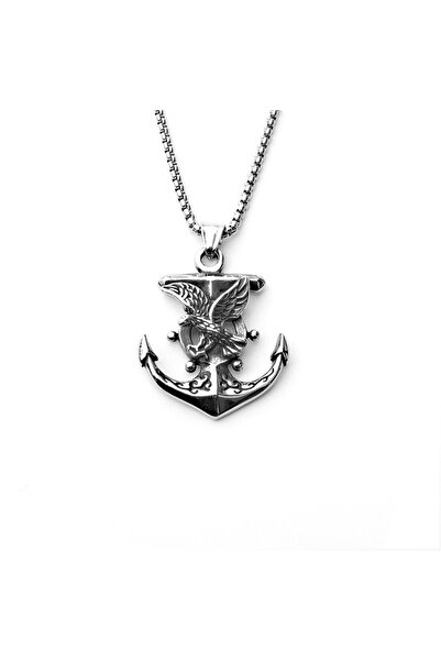 EFAYN.RO Lant unisex, pandantiv tip ancora cu timona, model deosebit cu vultu...