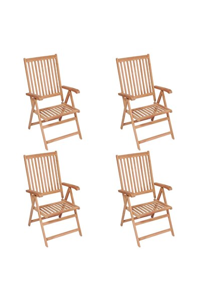 Concept Πτυσσόμενες καρέκλες κήπου, 4 τεμ., από μασίφ ξύλο τικ