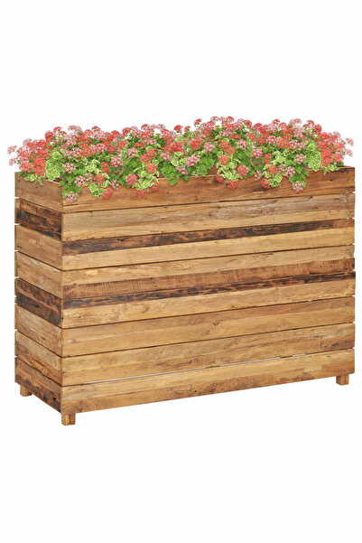 Concept Strat înălțat, 100 x 40 x 72 cm, lemn de tec reciclat și oțel