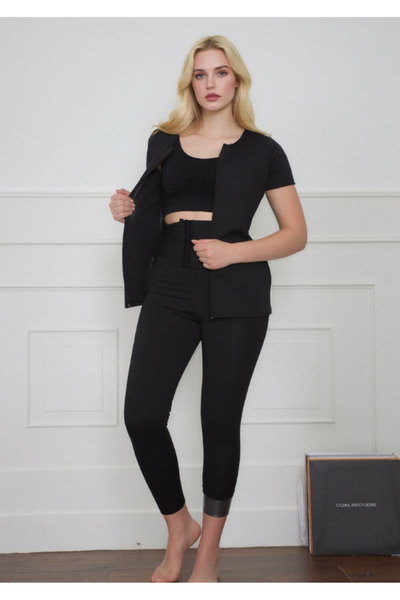 QKK Set termoizolant cu efect de saună - Set de jambiere cu aplicații ajustab...