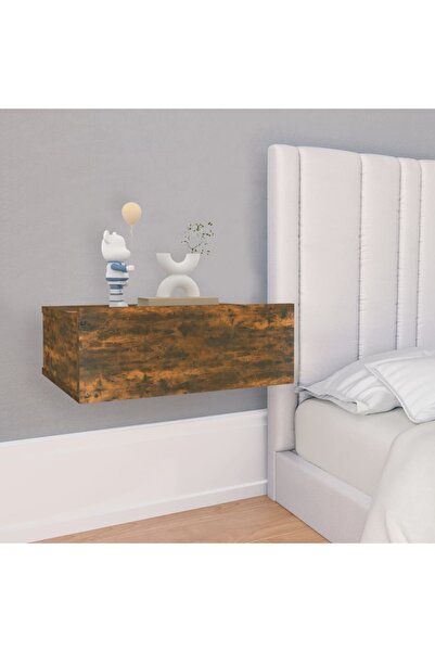 Concept Αιωρούμενο κομοδίνο, καπνιστή δρυς, 40x30x15 εκ. επεξεργασμένο ξύλο