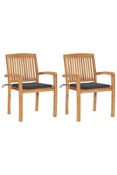 Concept Garden chairs with anthracite cushions, 2 pcs., solid teak wood