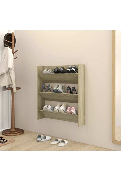 Concept Επιτοίχια παπουτσοθήκη, δρυς σονόμα, 80x18x90 εκ., μοριοσανίδα