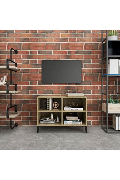 Concept Comodă TV cu picioare de metal, stejar sonoma, 69,5x30x50 cm