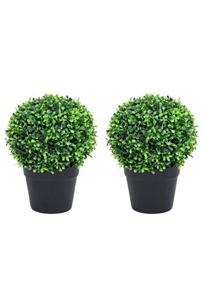 Concept Plante artificiale cimișir cu ghiveci, 2 buc. verde 27 cm minge