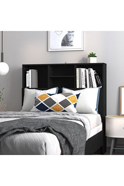 Concept Bedside table with wardrobe, black, 100x19x103.5 cm