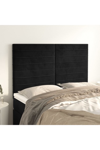 Concept Κομοδίνα, 4 τεμάχια, μαύρα, 72x5x78/88 cm, Βελούδο