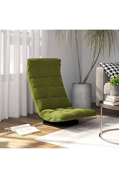 Concept Scaun de podea pivotant, verde deschis, catifea