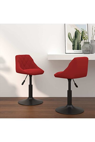 Concept Scaune de bucătărie pivotante, 2 buc., roșu vin, catifea