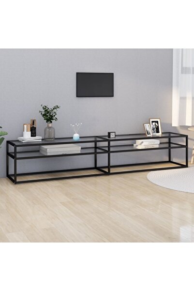 Concept Comodă TV, transparent, 220x40x40,5 cm, sticlă securizată