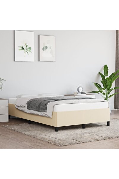 Concept Cadru de pat, crem, 120x200 cm, material textil