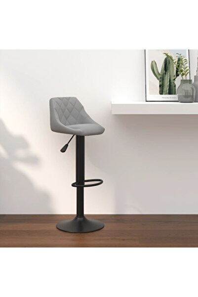 Concept Scaun de bar, gri deschis, catifea