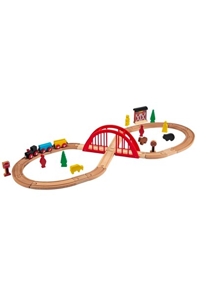 Squirrel Play 35 Parça Ahşap Tren Seti - Eğitici 8 Rakamı Raylı Yol ve Figürler (FSC Sertifikalı)