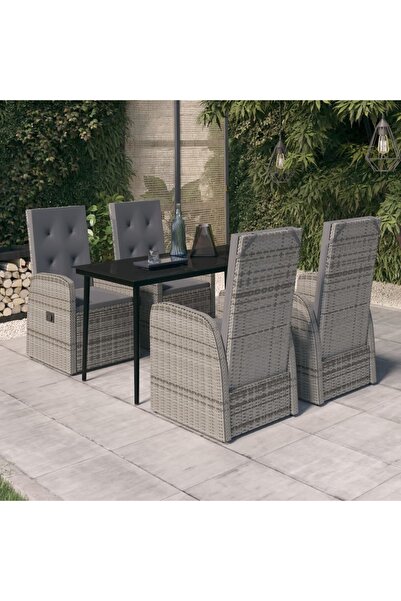 Concept Set mobilier pentru grădină cu perne, 5 piese, gri