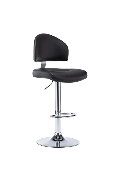 Concept Σκαμπό μπαρ, μαύρο, οικολογικό Δερμάτινο