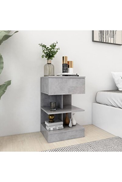 Concept Noptieră, gri beton, 40x35x65 cm, PAL