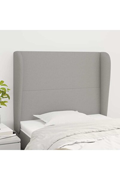 Concept Tăblie de pat cu aripioare gri deschis 103x23x118/128 cm textil