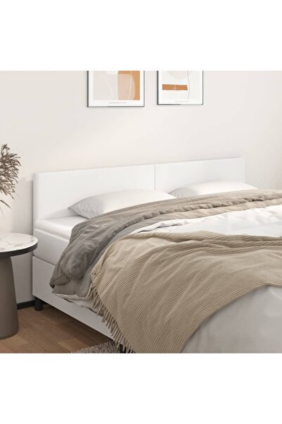 Concept Κομοδίνα, 2 τεμ., λευκά, 90x5x78/88 cm, οικολογικό Δερμάτινο