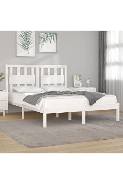 Concept Σκελετός κρεβατιού, λευκό, 160x200 cm, μασίφ ξύλο πεύκου