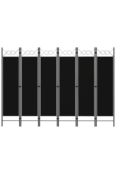 Concept Paravan de cameră cu 6 panouri, negru, 240 x 180 cm