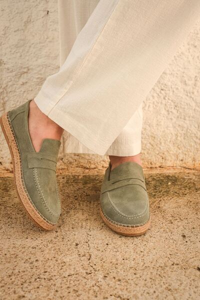 no7man Minoa avocado loafer suede genuine leather espadrille