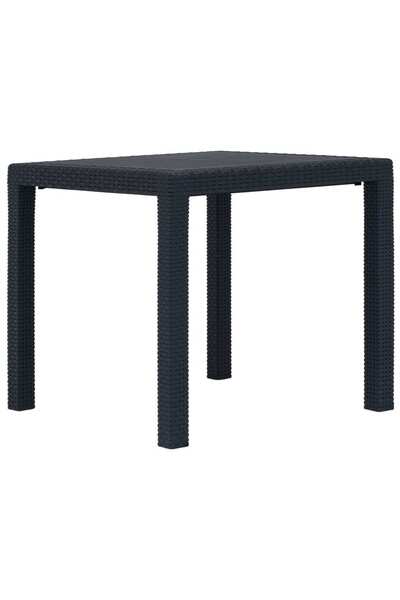 Concept Τραπέζι κήπου, ανθρακί, 79x79x72 εκ., πλαστικό, όψη ρατάν