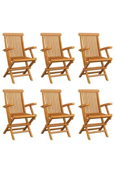 Concept Πτυσσόμενες καρέκλες κήπου, 6 τεμ., από μασίφ ξύλο τικ