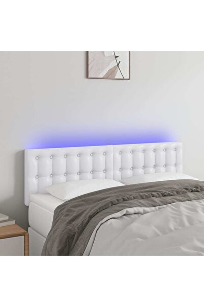 Concept Κεφαλάρι LED, λευκό, 144x5x78/88 cm, οικολογικό Δερμάτινο