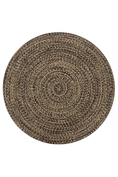 Concept Χειροποίητο χαλί, μαύρο, 150 εκ., από γιούτα