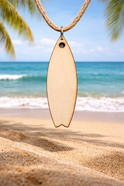 TUTU DESİGN قلادة خشبية على شكل لوح ركوب الأمواج للجنسين - قلادة خشبية طبيعية...